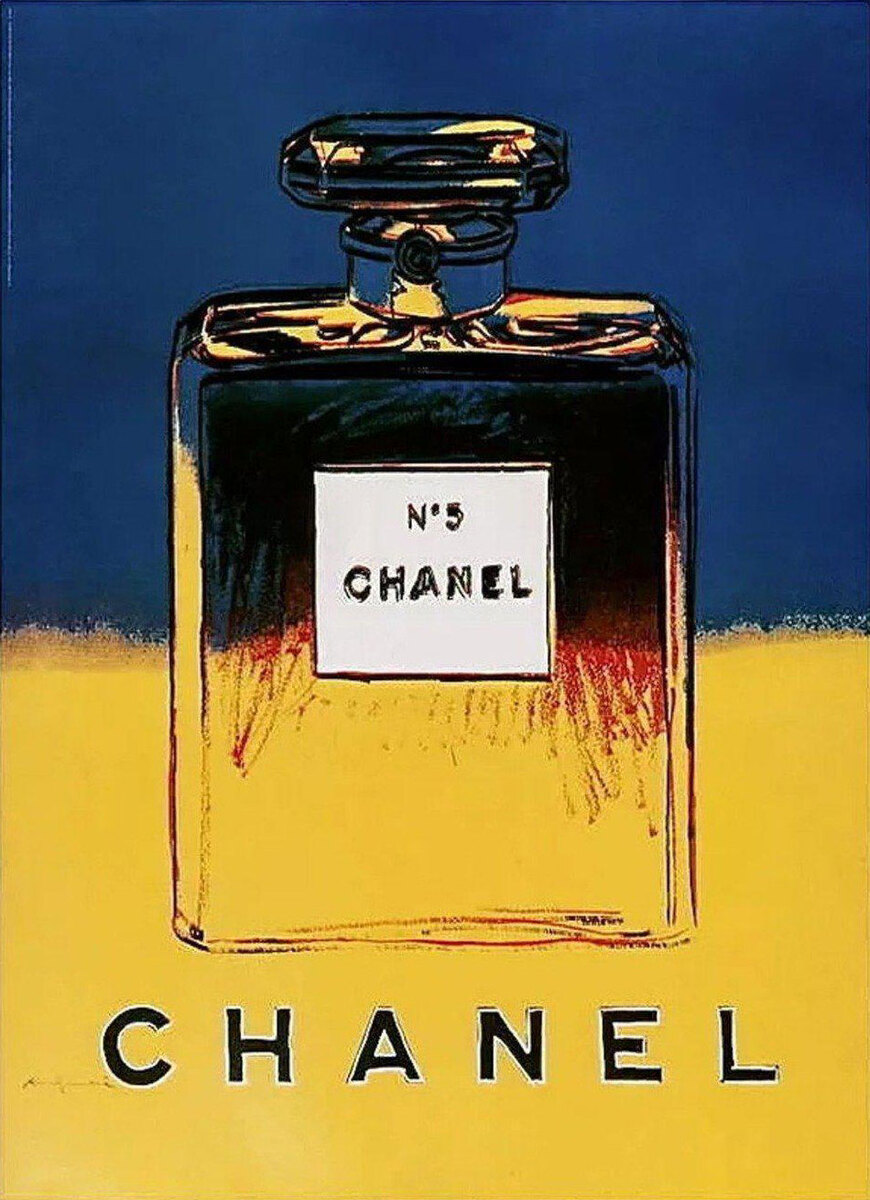 Chanel No 5 Advertising Poster - Yellow Blue