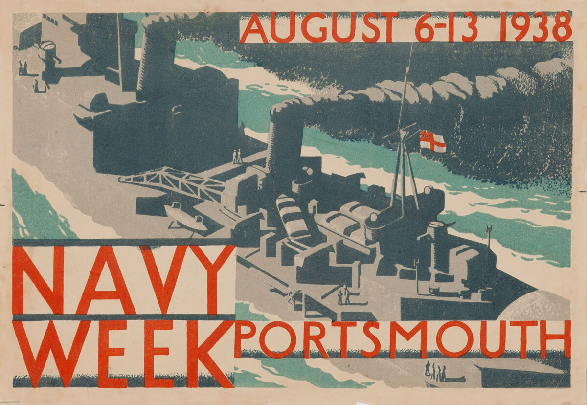 Navy Week Portsmouth August 6-13 1938 British pre-WWII Poster