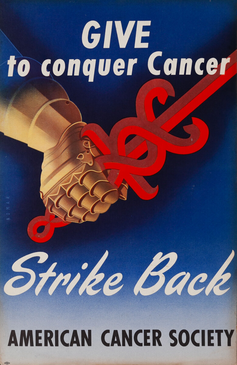 Give to conquer Cancer - Strike Back <br>American Cancer Society Poster