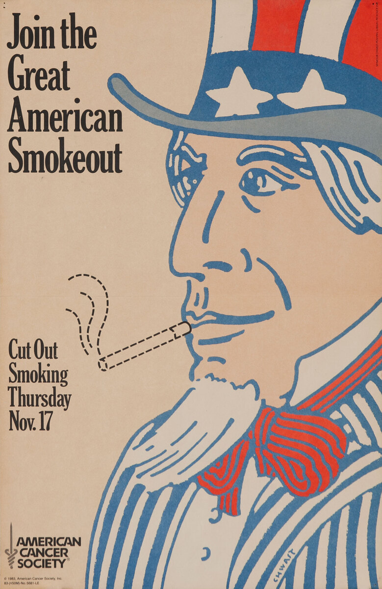 Join the Great American Smokeout American Cancer Society Poster