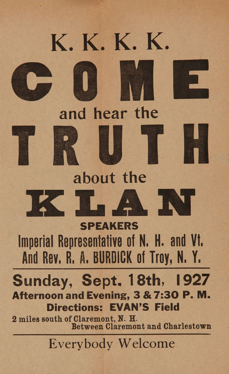 K.K.K.K. Come and hear the Truth about the Klan