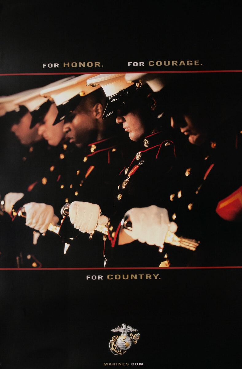 For Honor. For Courage. For Country. US Marine Corp Recruiting Poster