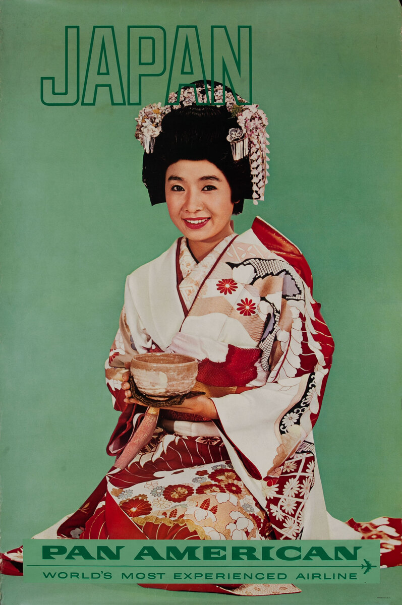 Pan Am Travel Poster Japan Geisha Photo