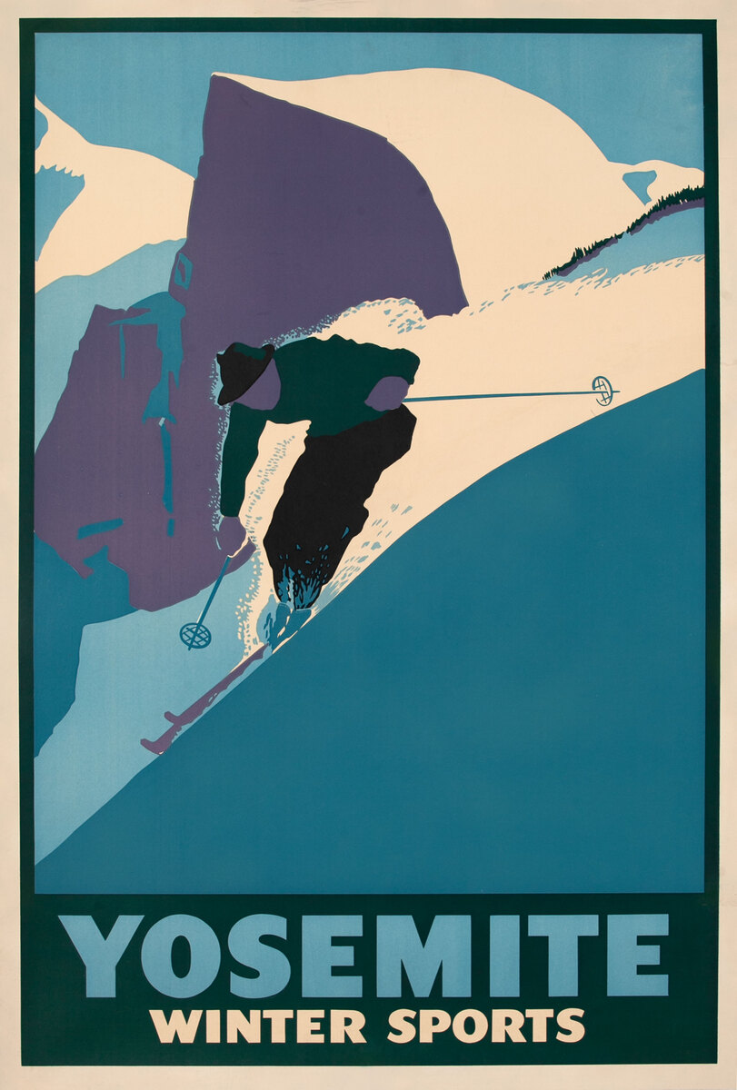 Yosemite Winter Sports American Ski Poster