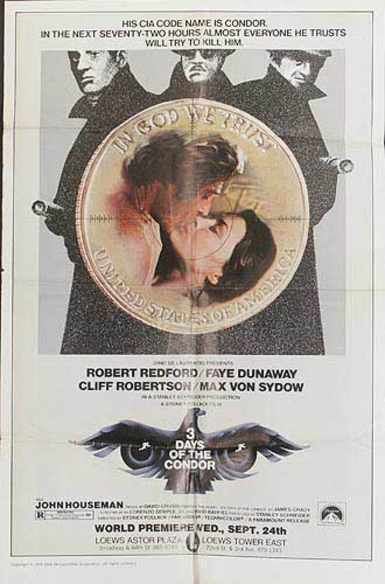 3 Days of the Condor Original Movie Poster