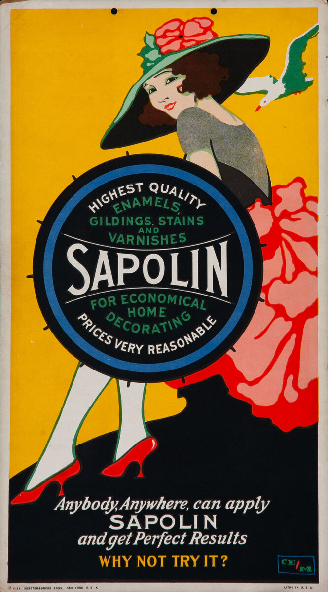 Anybody, anywhere, can apply Sapolin and get Perfect Results, Why Not Try it? Paint Advertising Poster 