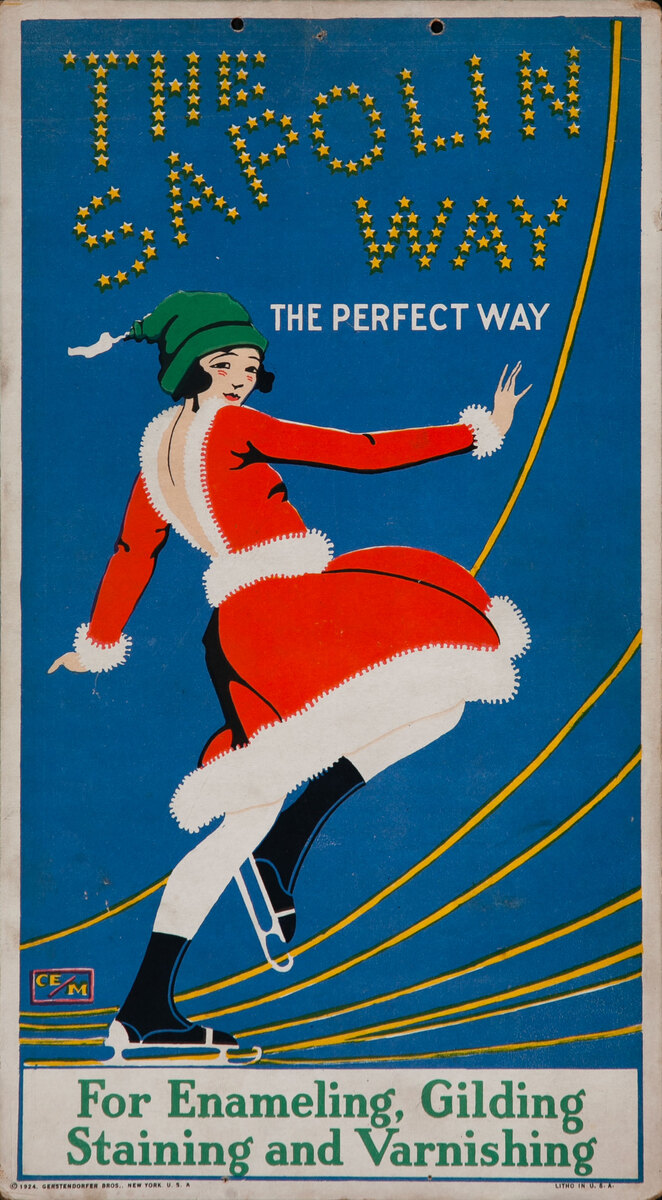 The Sapolin Way, The Perfect Way - Paint Advertising Poster  Ice Skater
