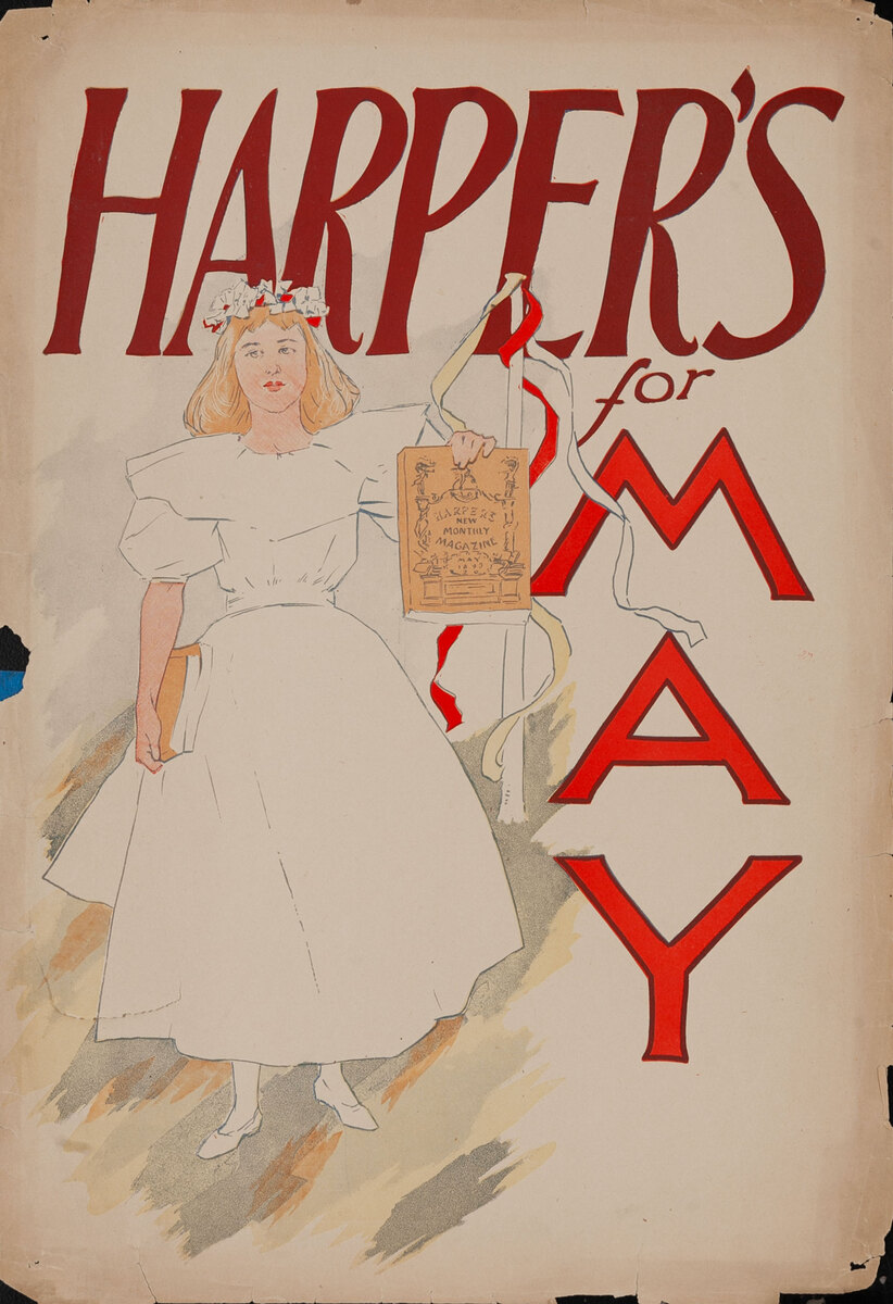Harper's May 1893 Original American Literary Poster - Maypole