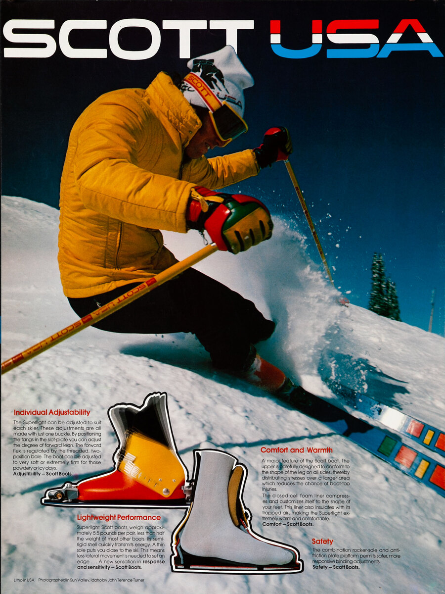 Scott USA Ski Poster - Man in Yellow Jacket