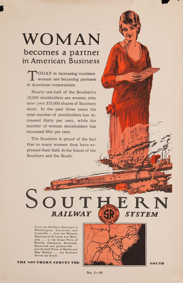 Southern Railway System - Woman becomes a partner in American Business