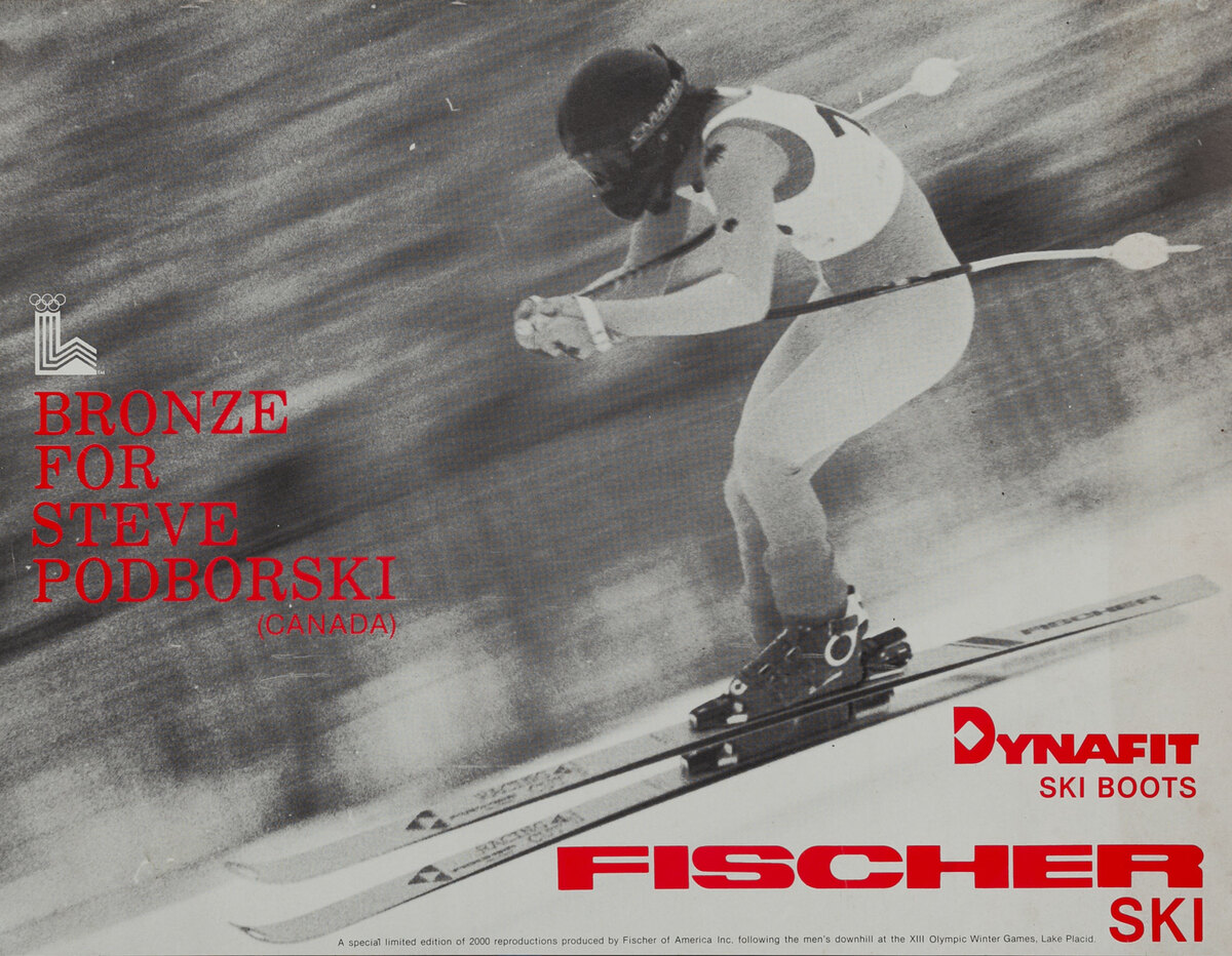Bronze for Steve Podborski (Canada)- Fischer Ski Poster