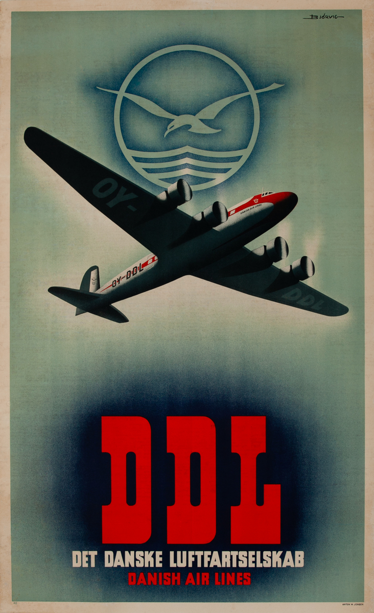 DDL Det Danske Luftfartselskab - Danish Airline Poster
