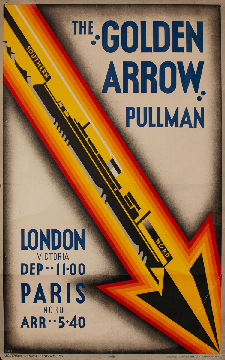 The Golden Arrow Pullman London Paris Travel Poster David Pollack Vintage Posters
