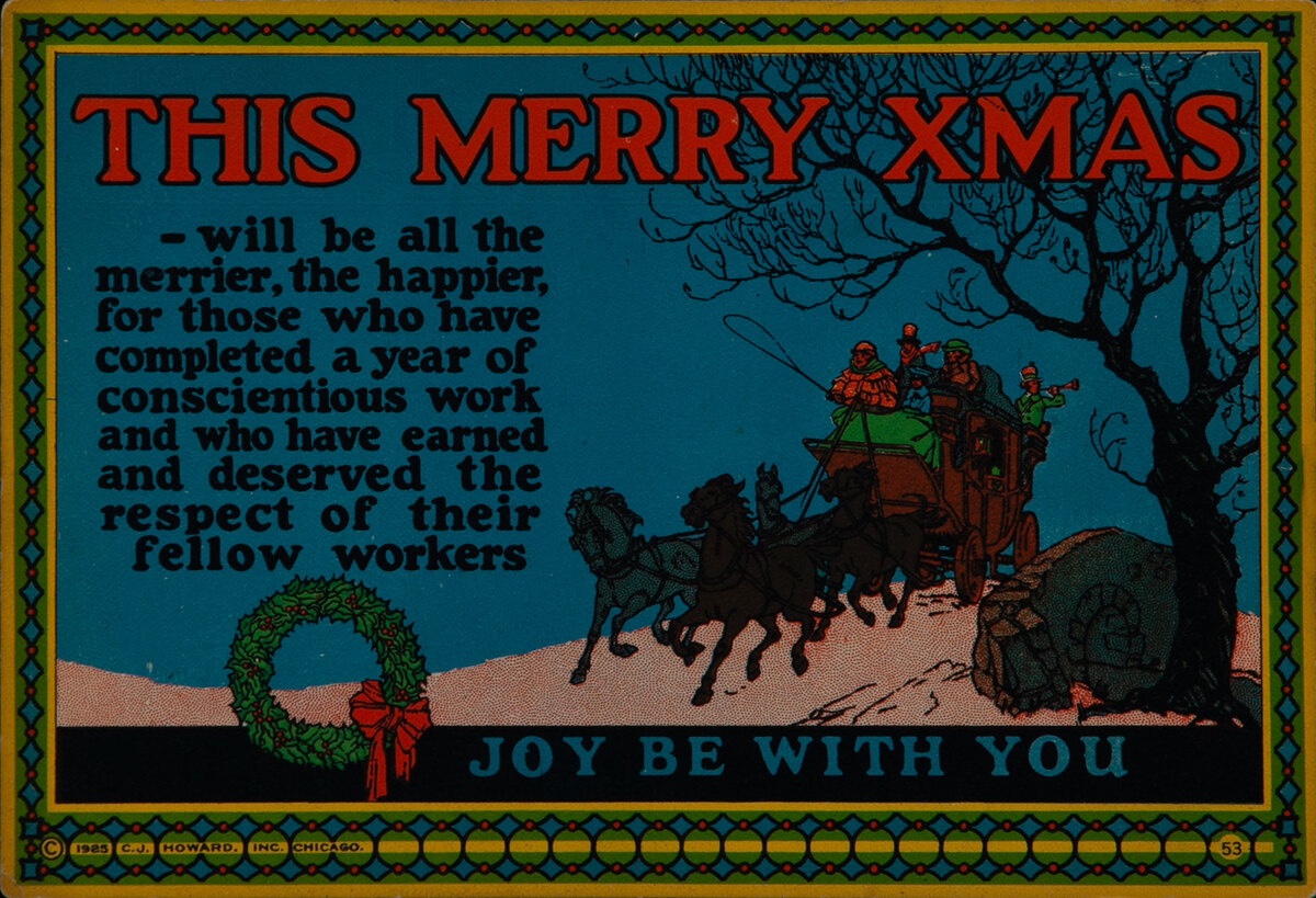 C J Howard Work Incentive Card #53 - This Merry Xmas