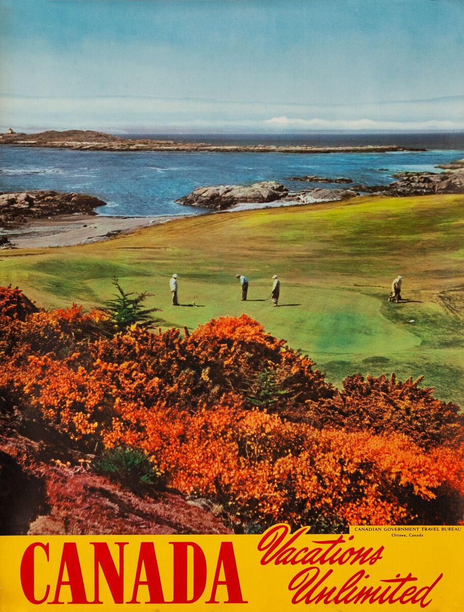 Canada Vacations Unlimited Travel Poster - Golf