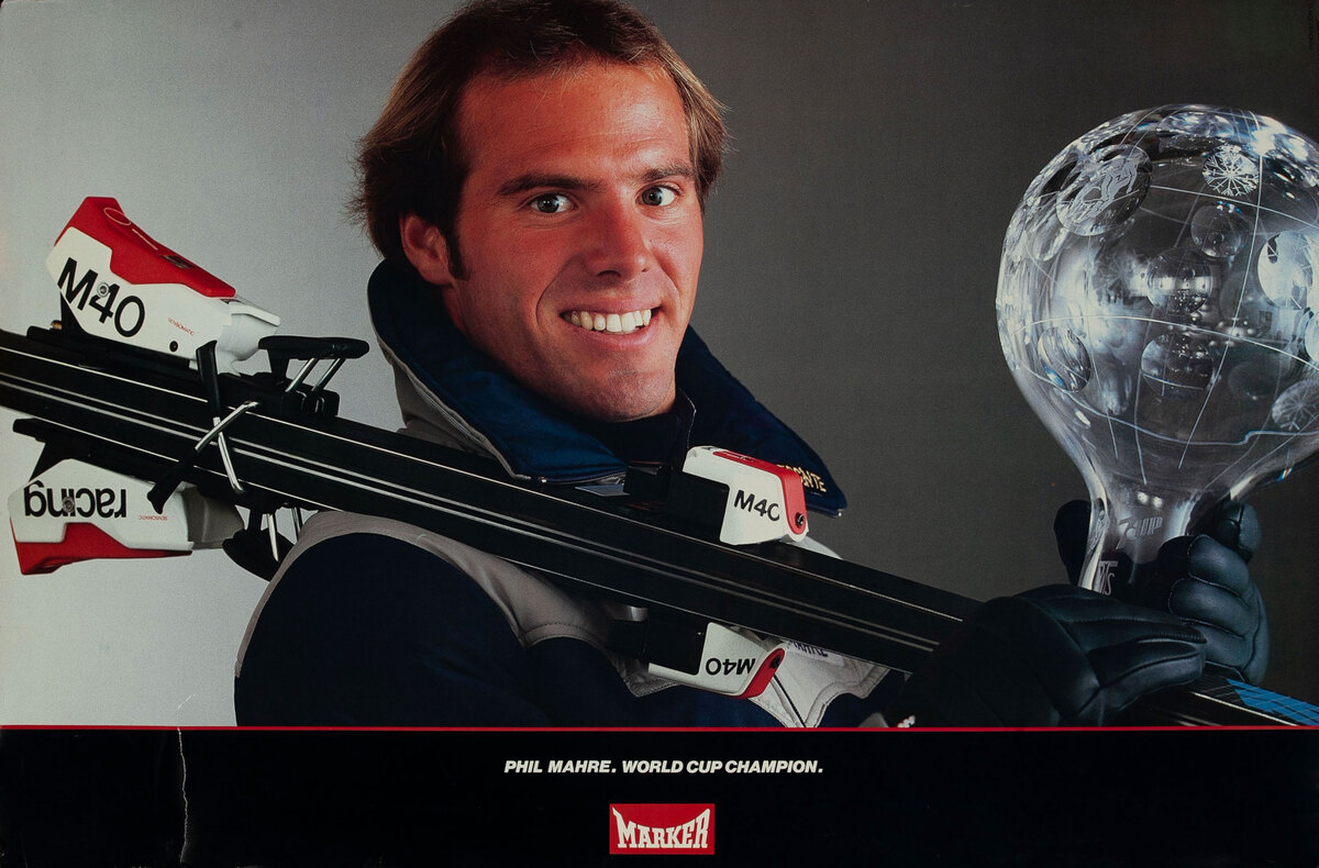 Marker Bindings M40 Ski Poster Phil Mahre - World Cup Champion