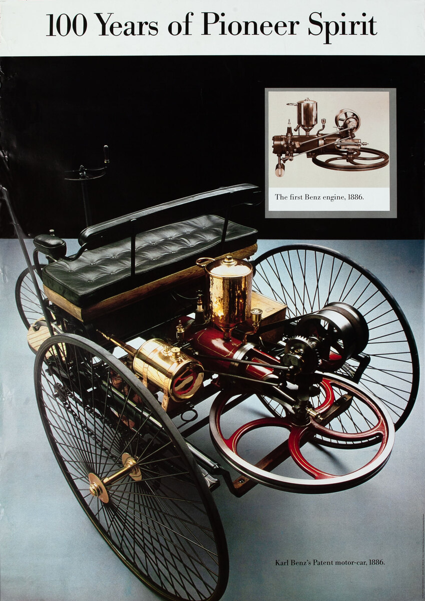 Mercedes-Benz Poster - 100 Years of Pioneer Spirit First Benz Engine