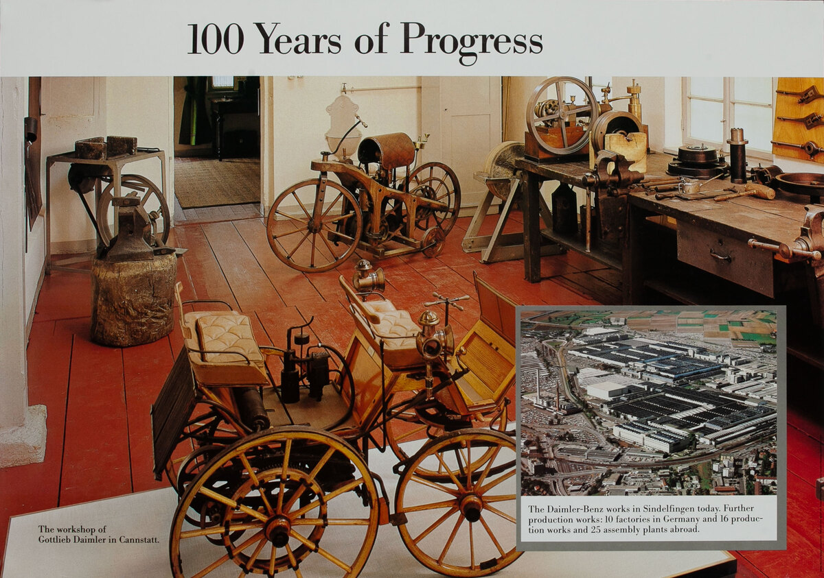 Mercedes-Benz Poster - 100 Years of Progress Workshop of Gottlieb Daimler