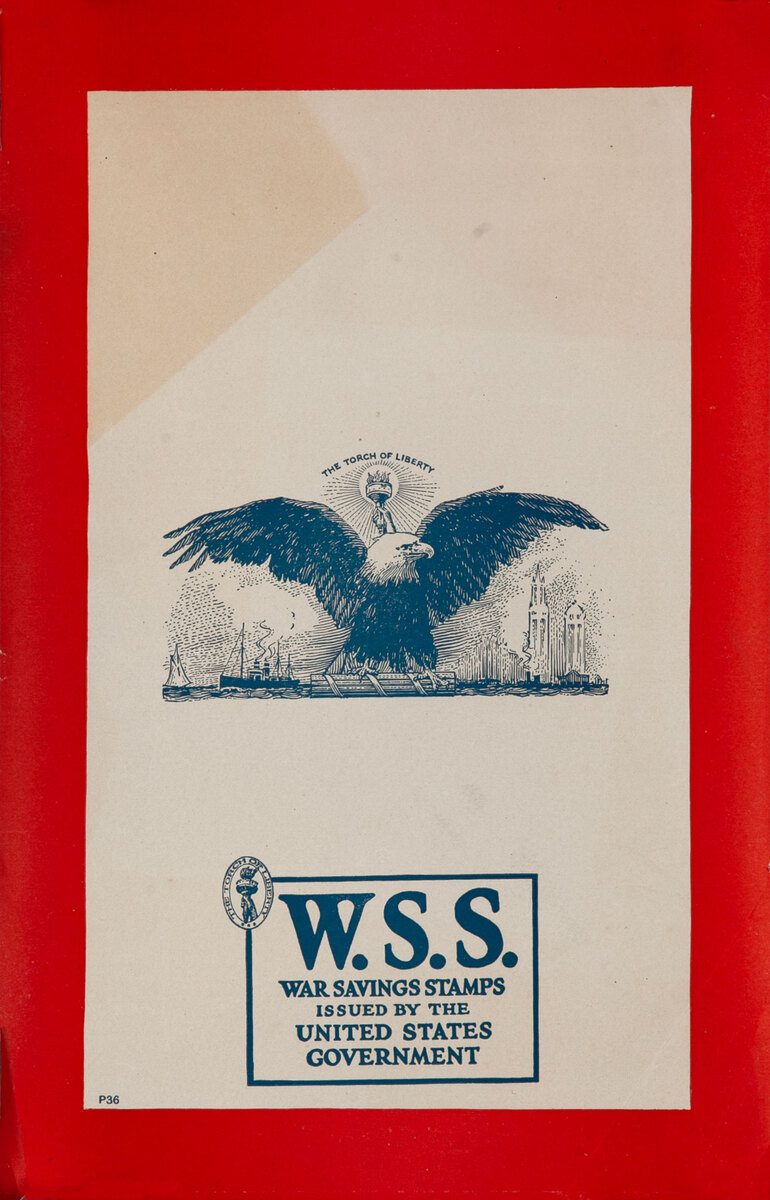 W.S.S. War Saving Stamps Issued by the United States Government Original WWI Poster