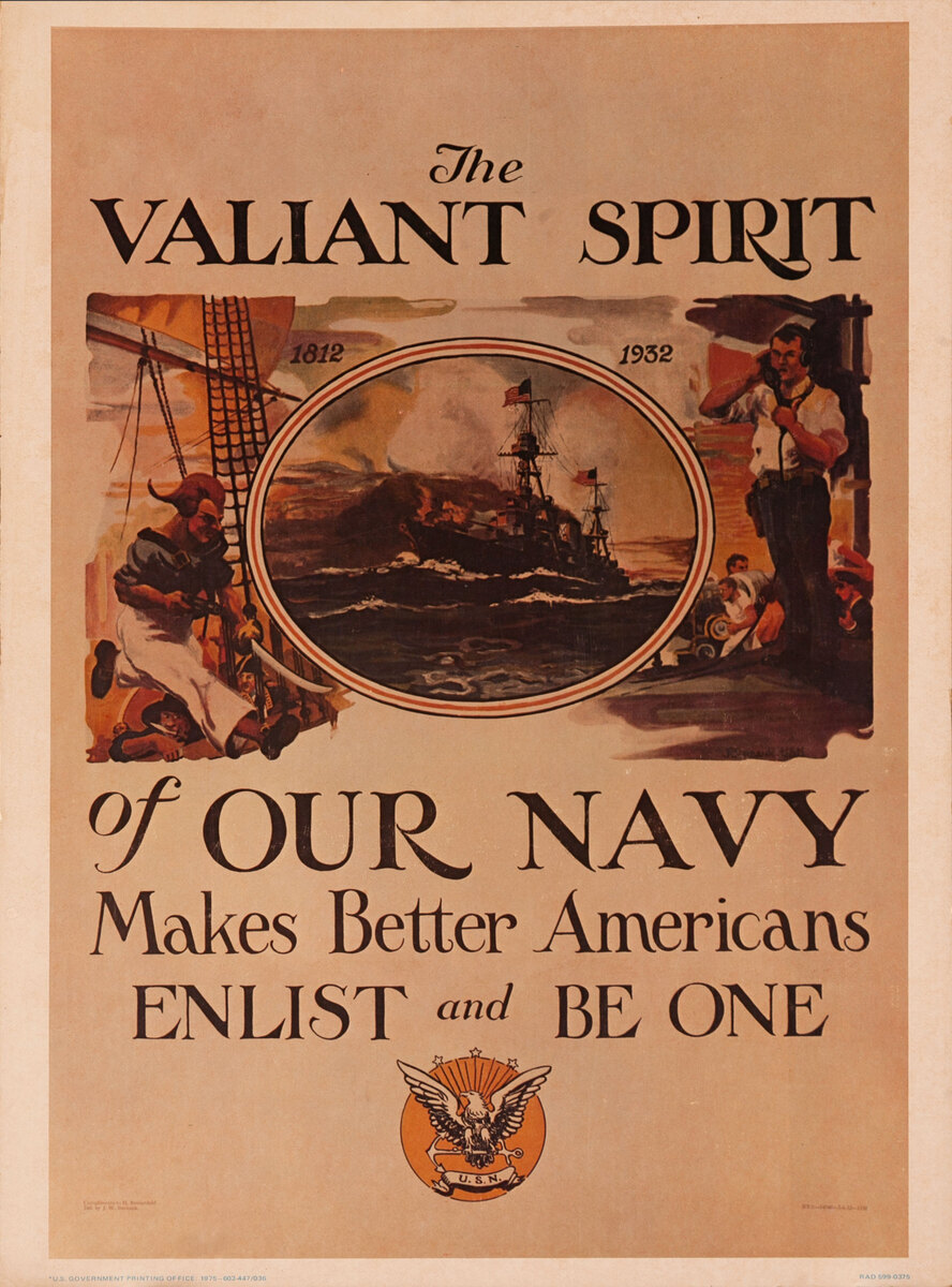 The Valiant Spirit of our Navy Original Vietnam War Recruiting Poster