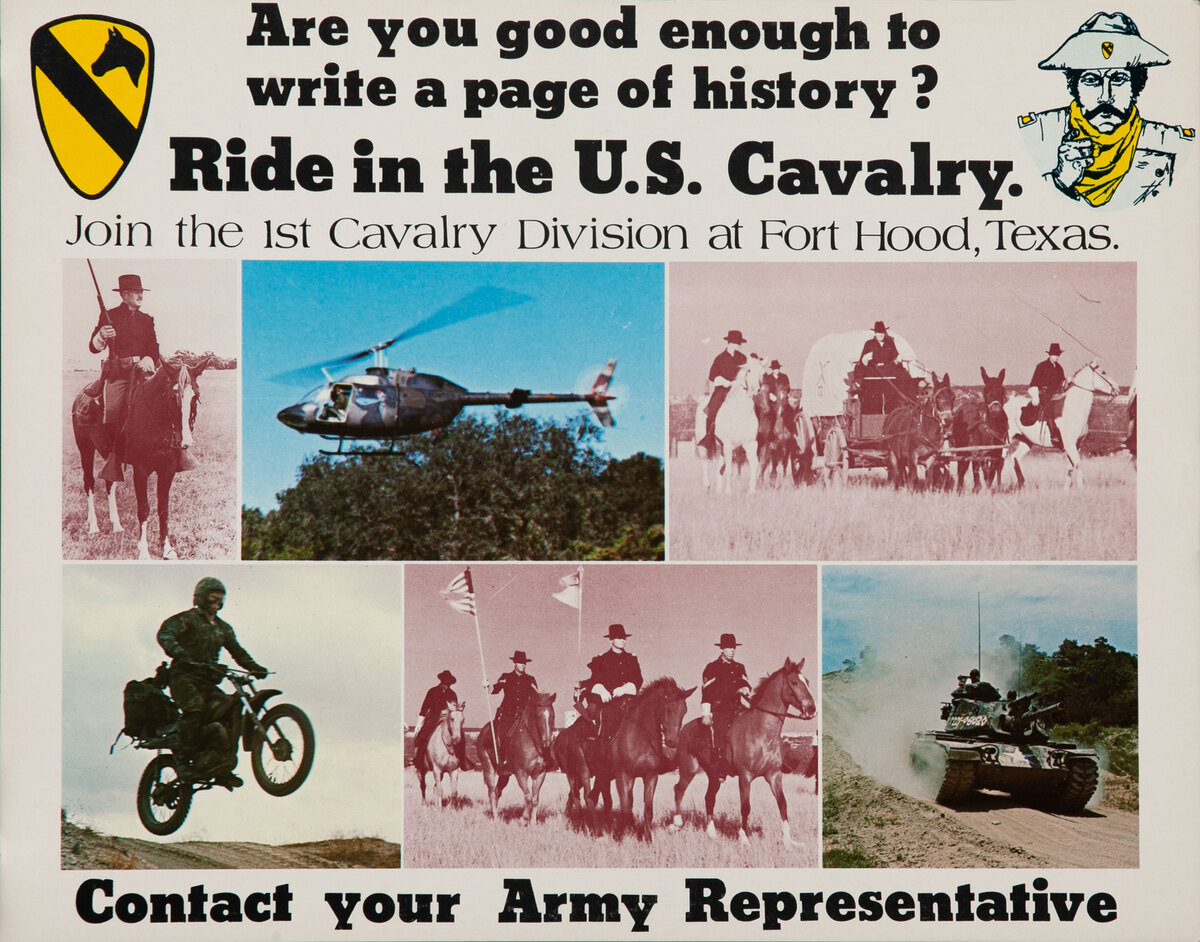Vietnam War Recruiting Poster - Ride in the U.S. Cavalry