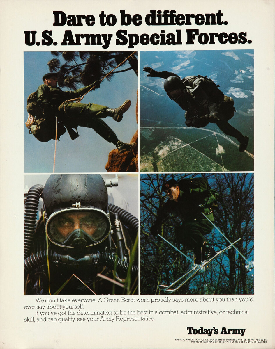 Dare to be different. U.S. Army Special Forces - Vietnam War Recruiting Poster