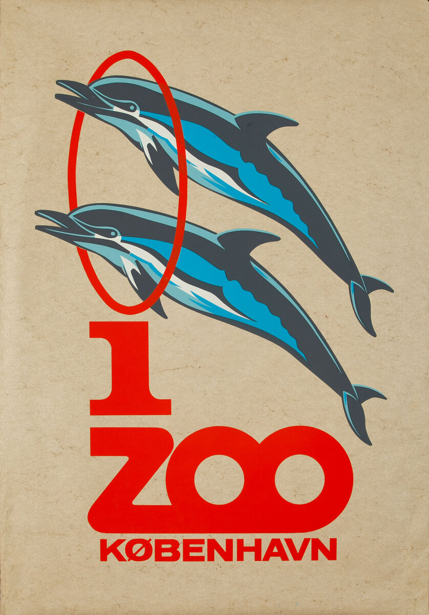 In the Copenhagen Zoo Original Danish Travel Poster