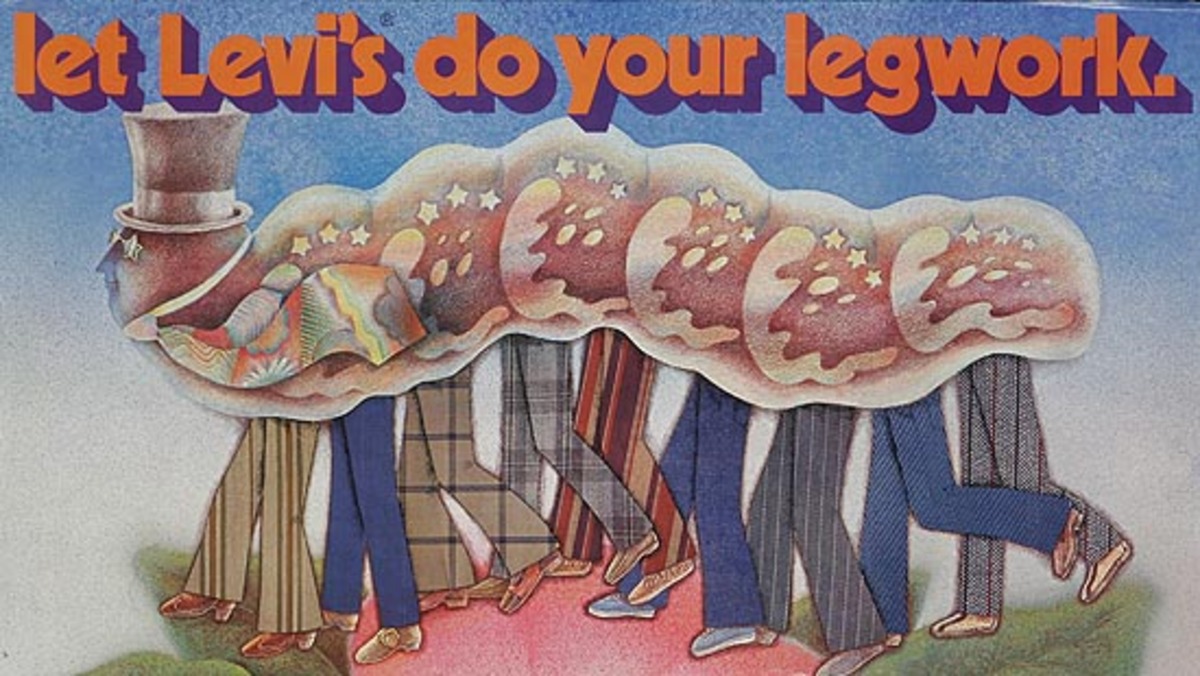 Let Levi's Do Your Leg Work Original Advertising Poster 