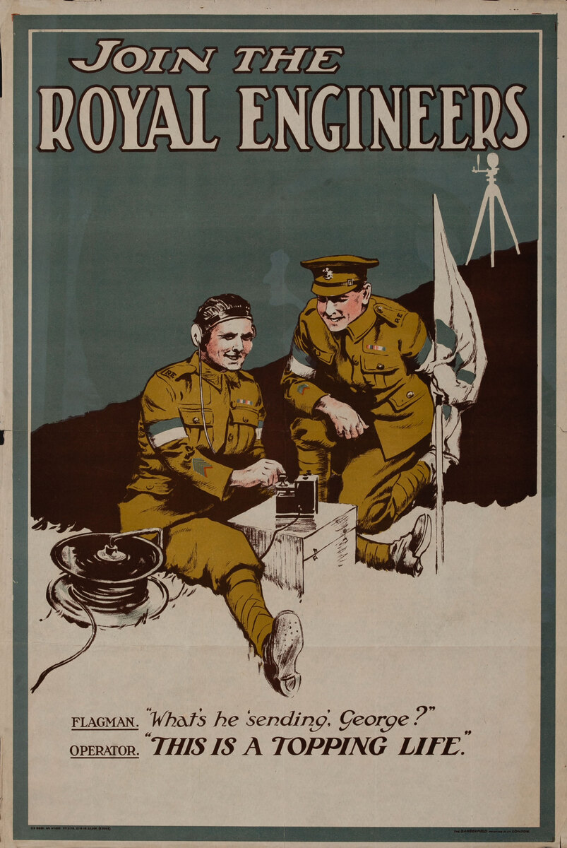 Join the Royal Engineers Original British WWI Recruiting Poster