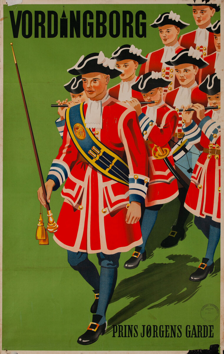 Vordingborg Prince Jørgens Garde Original Danish Travel Poster