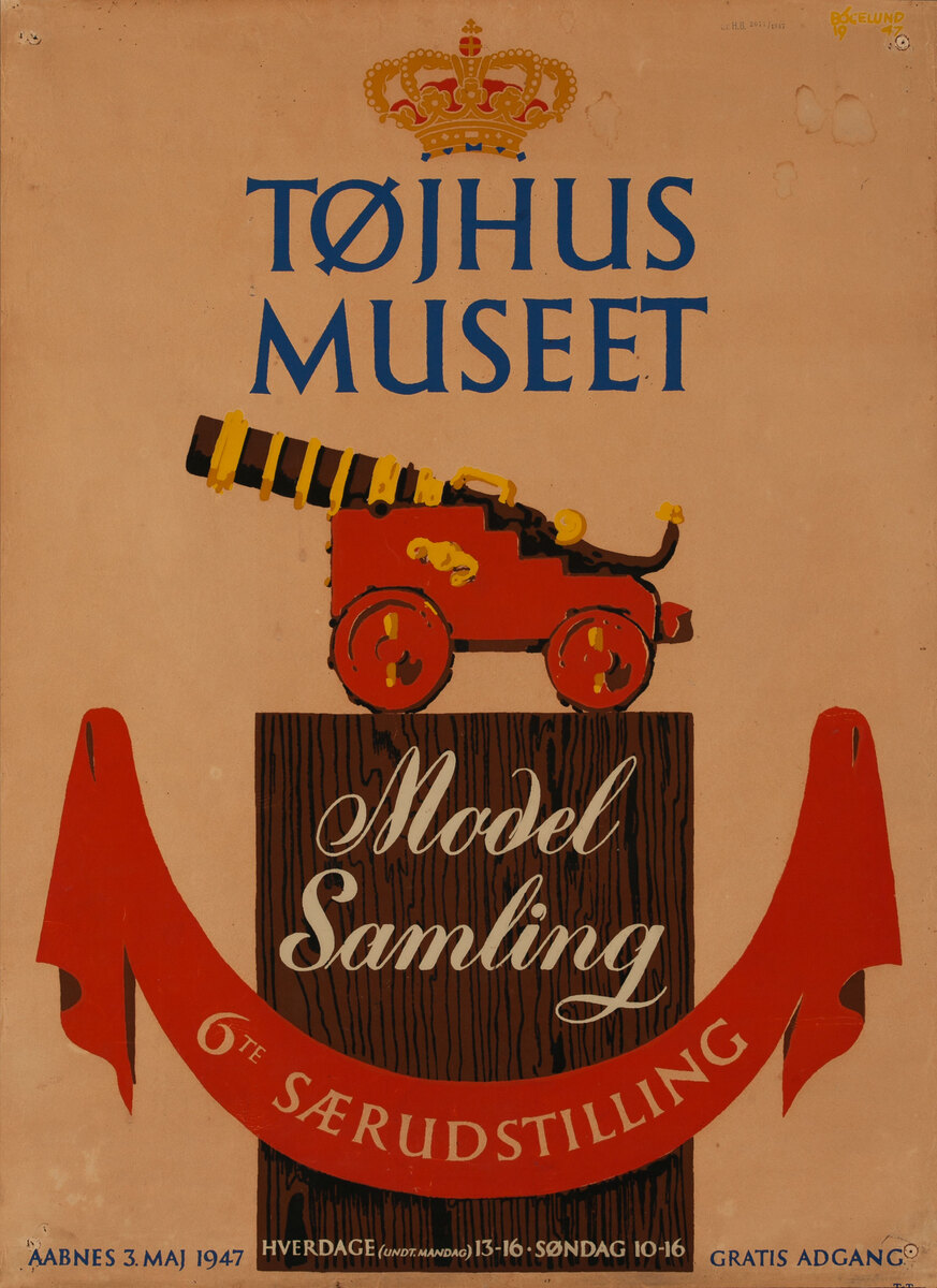 Original Danish War Museum Model Collection 6th Exhibition Poster