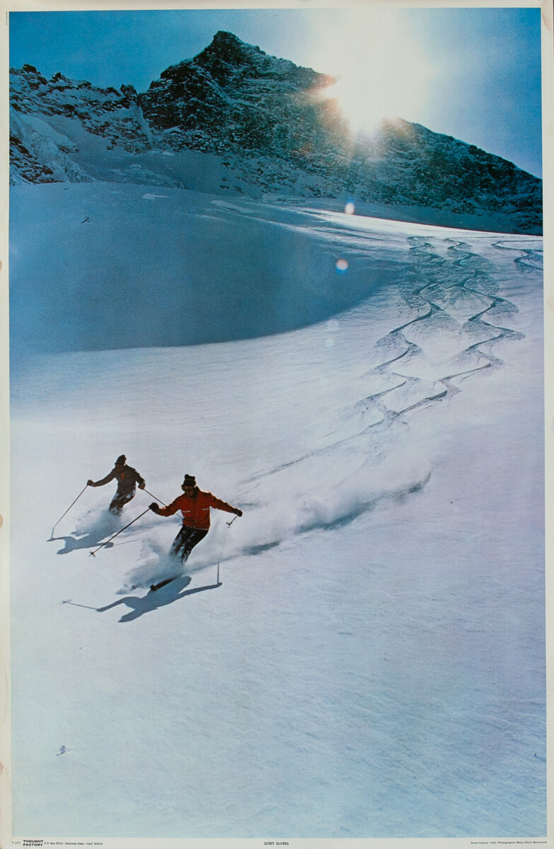 Quiet Slopes Original Thought Factory Ski Poster