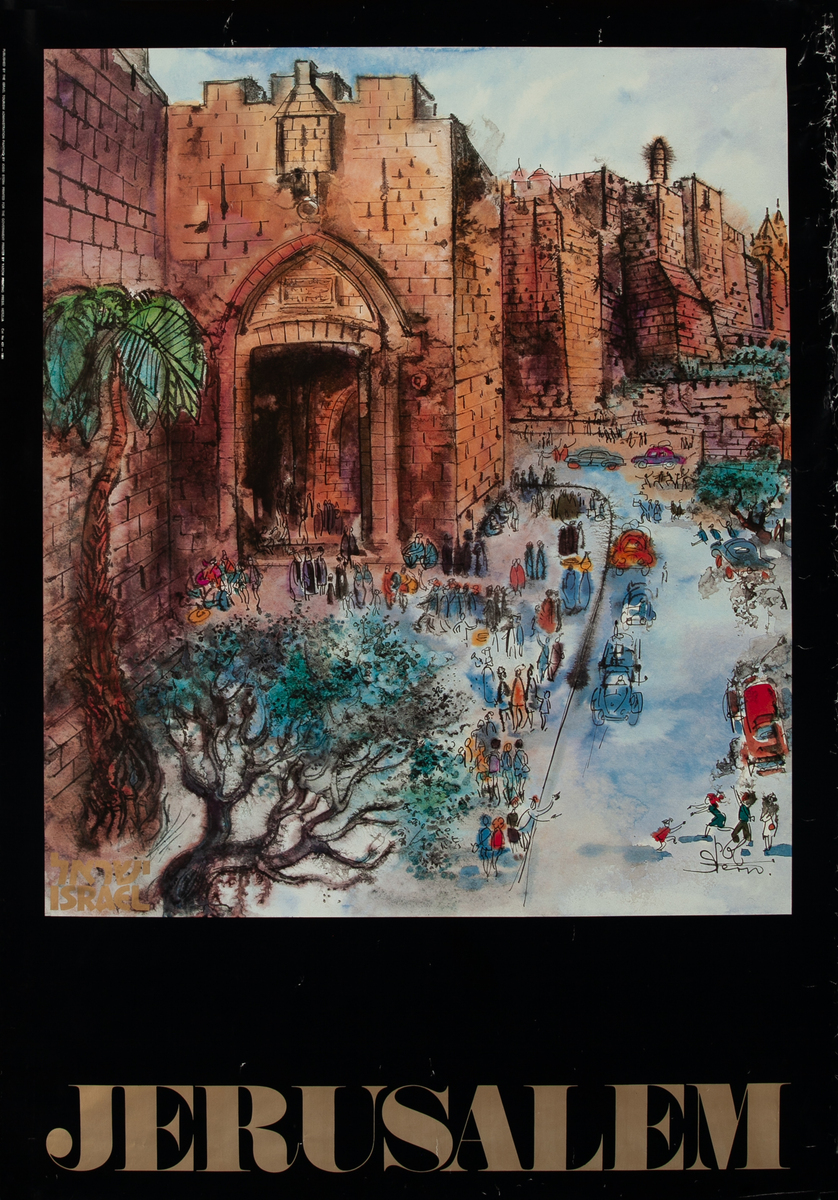 Original Old City of Jerusalem Israel Travel Poster