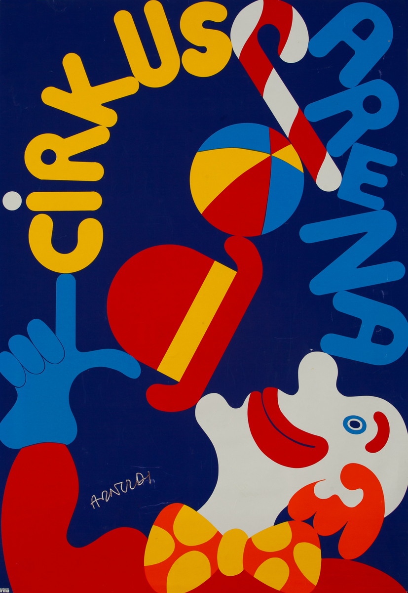 Original Danish Cirkus Arena Advertising Poster
