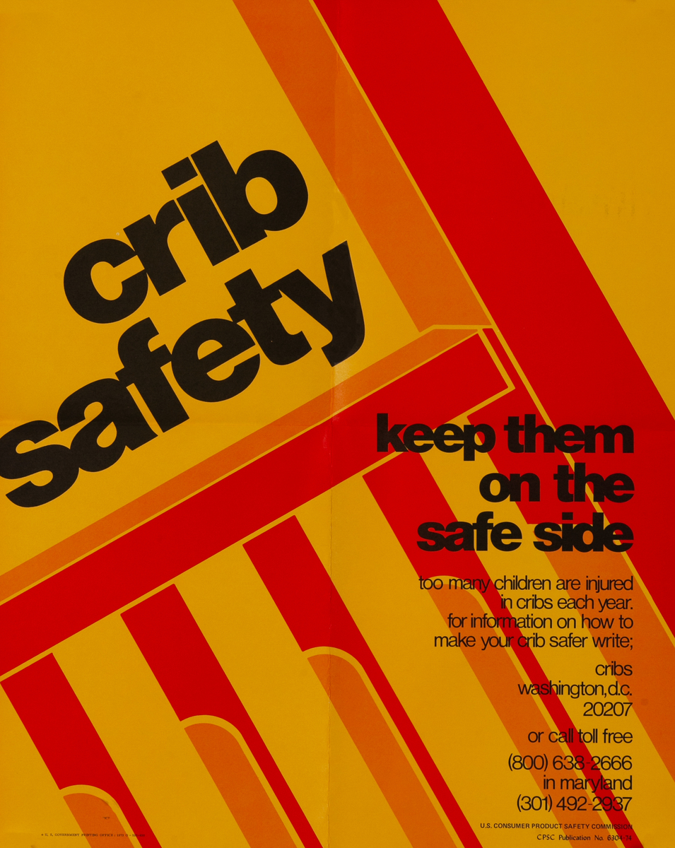 Crib Safety Keep Them on the Safe Side Original U.S. Consumer Product Safety Commission Poster