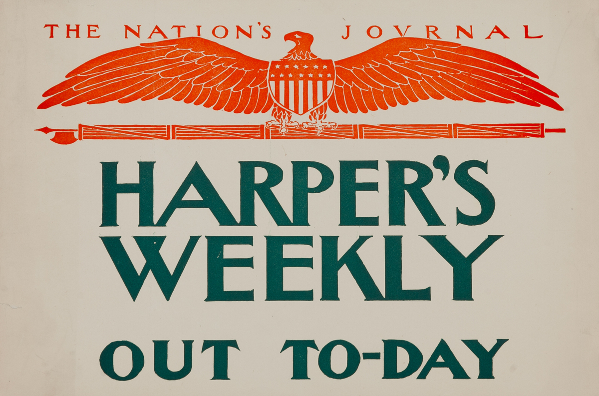 Harper's Weekly Out To - Day, The Nation's Journal Original American Literary Poster 