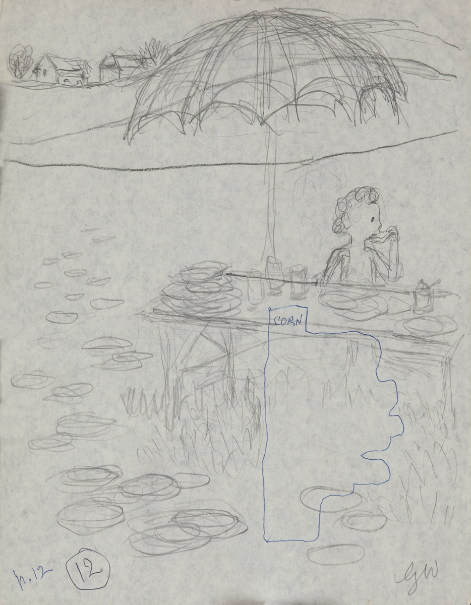 Original Garth William Illustration Art Boy Eating In Corn Field Page 12