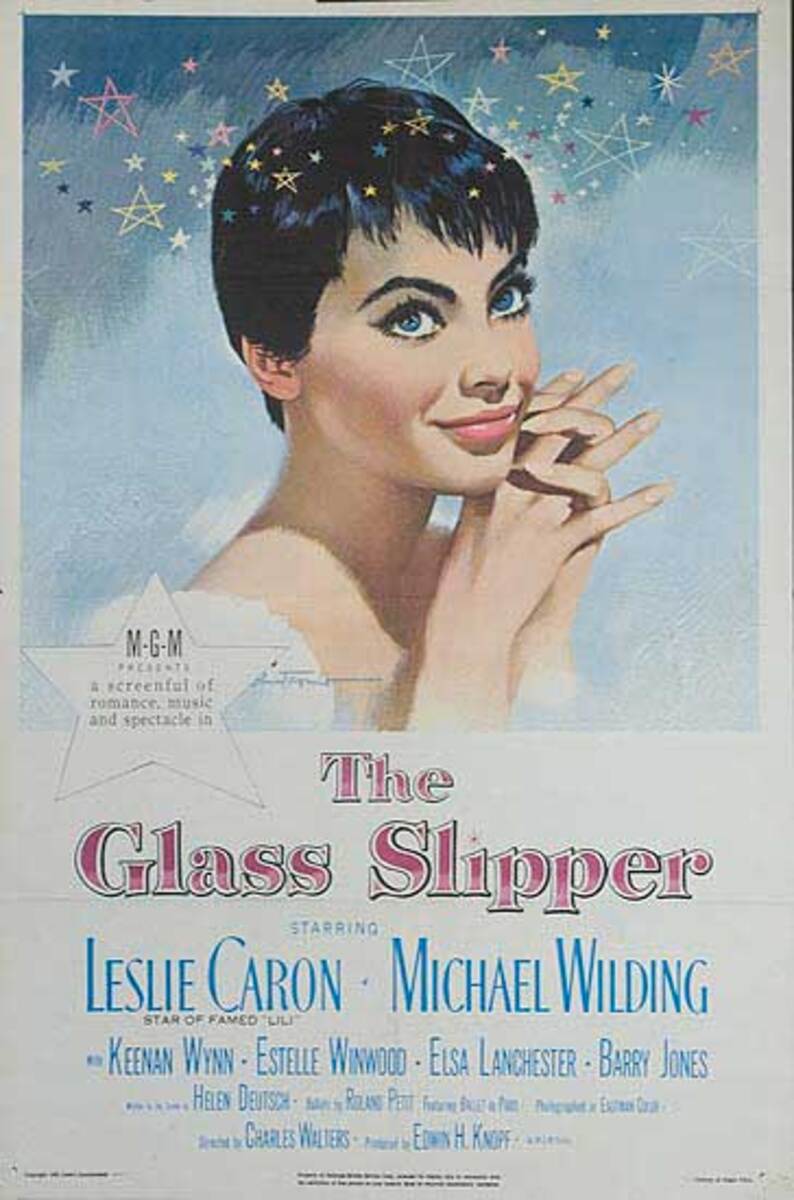 The Glass Slipper Original Leslie Caron American Movie Poster 