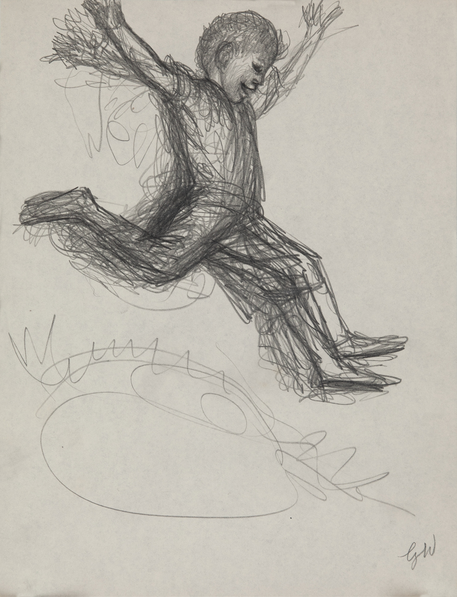 Original Garth William Illustration Art Boy Jumping Over