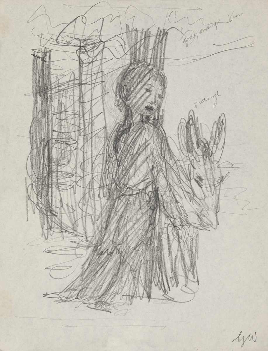 Original Garth William Illustration Art Boy with Donkey