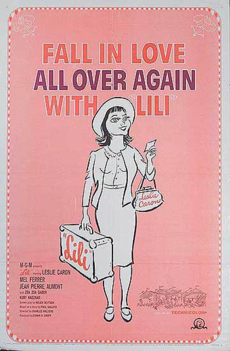Lili Original Leslie Caron American Movie Poster 