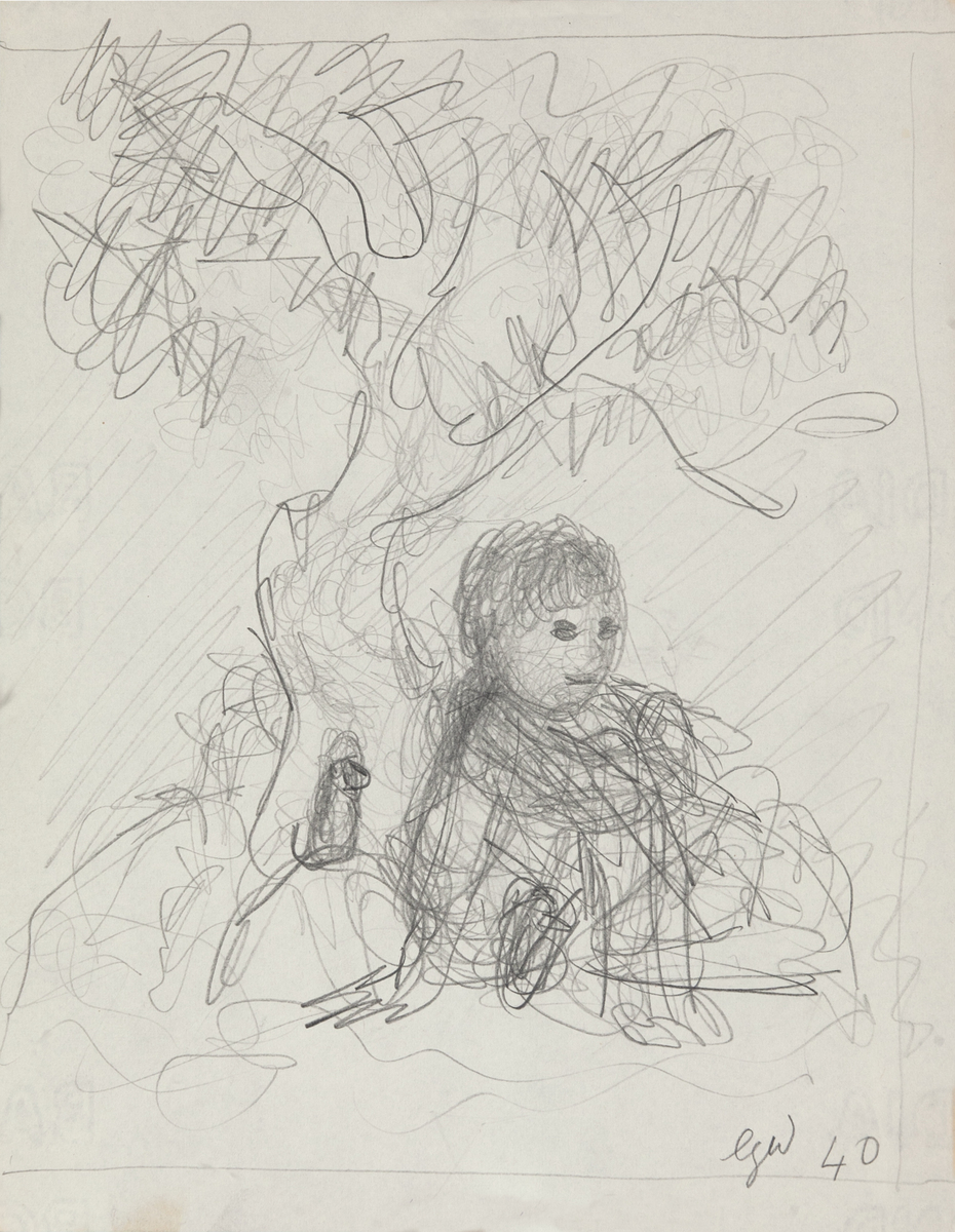 Original Garth William Illustration Art Boy Sitting Under Tree Page 40