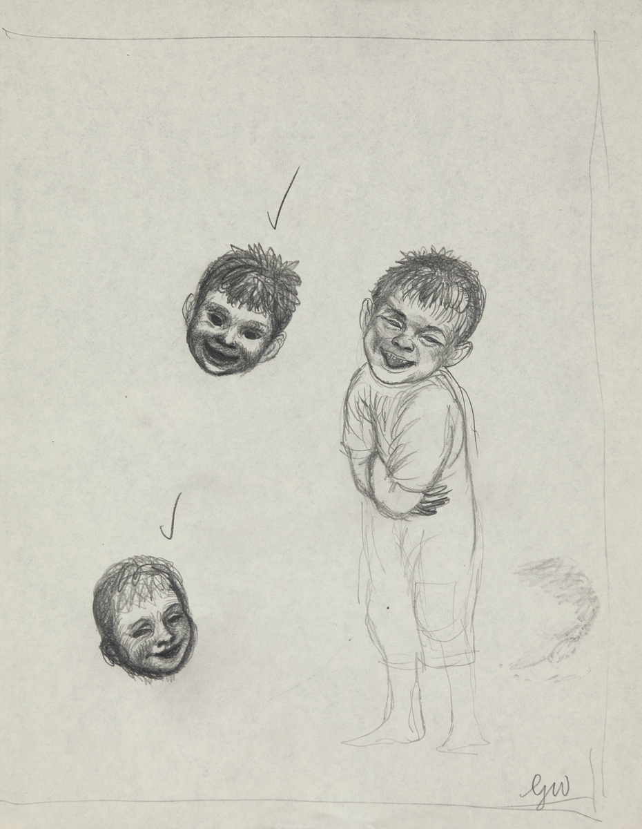 Original Garth William Illustration Art Sketches of Laughing Boy