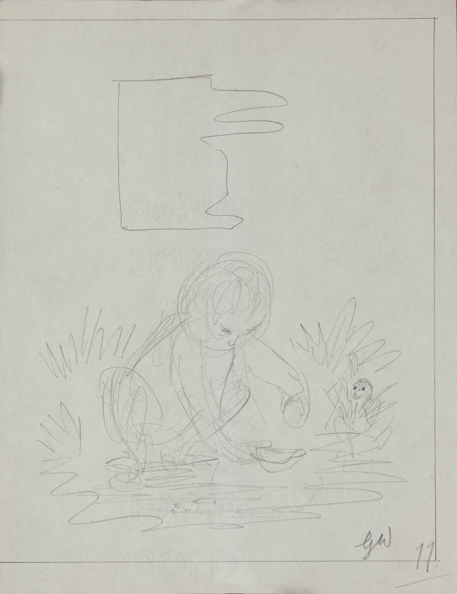 Original Garth William Illustration Art Boy Crouching with Prairie Dog Page 11
