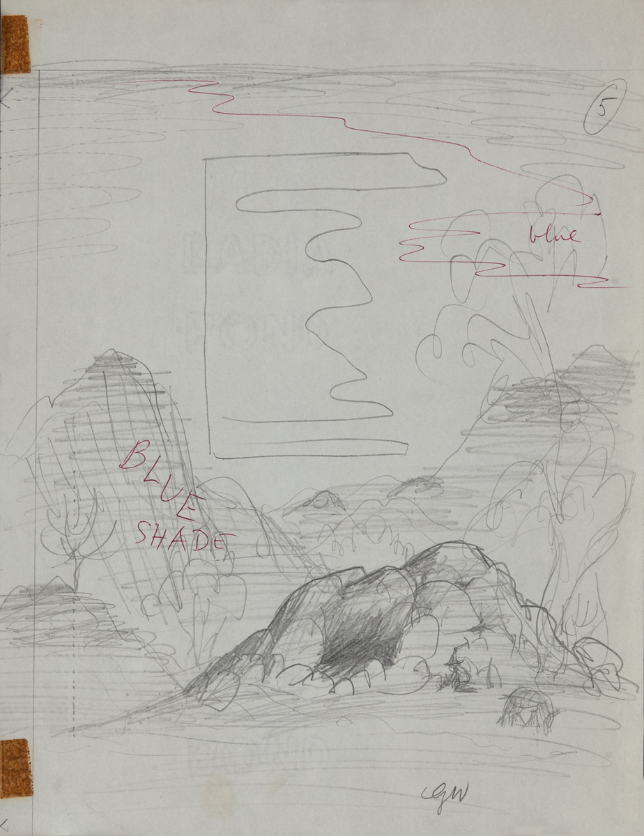 Original Garth William Illustration Art Desert Mountain and Sky