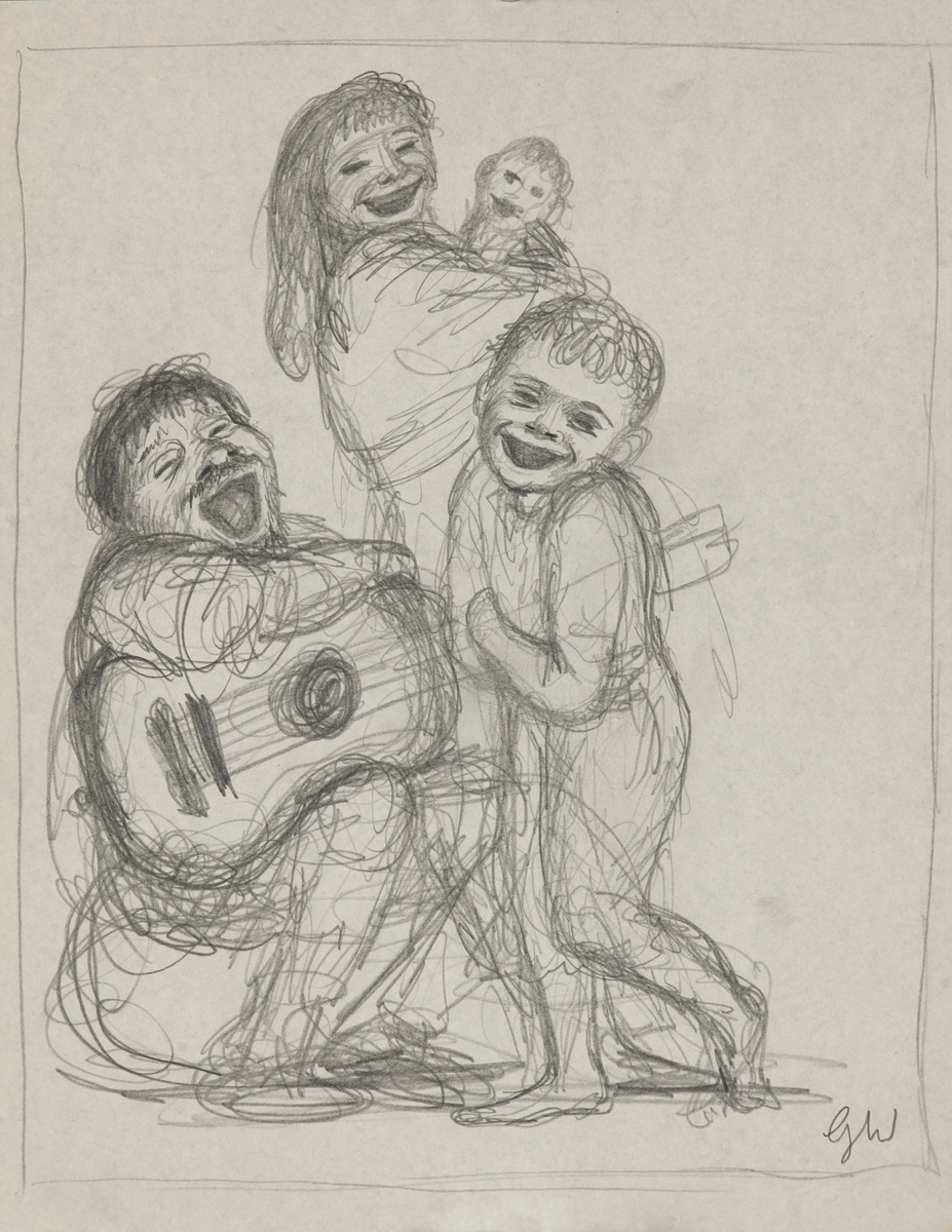 Original Garth William Illustration Art Laughing Family
