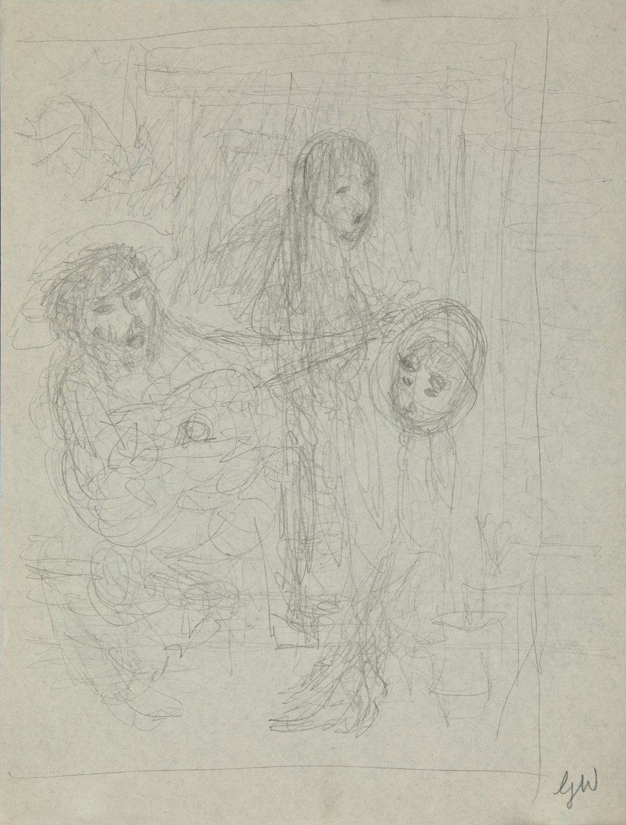 Original Garth William Illustration Art Rough Sketch Sitting Family