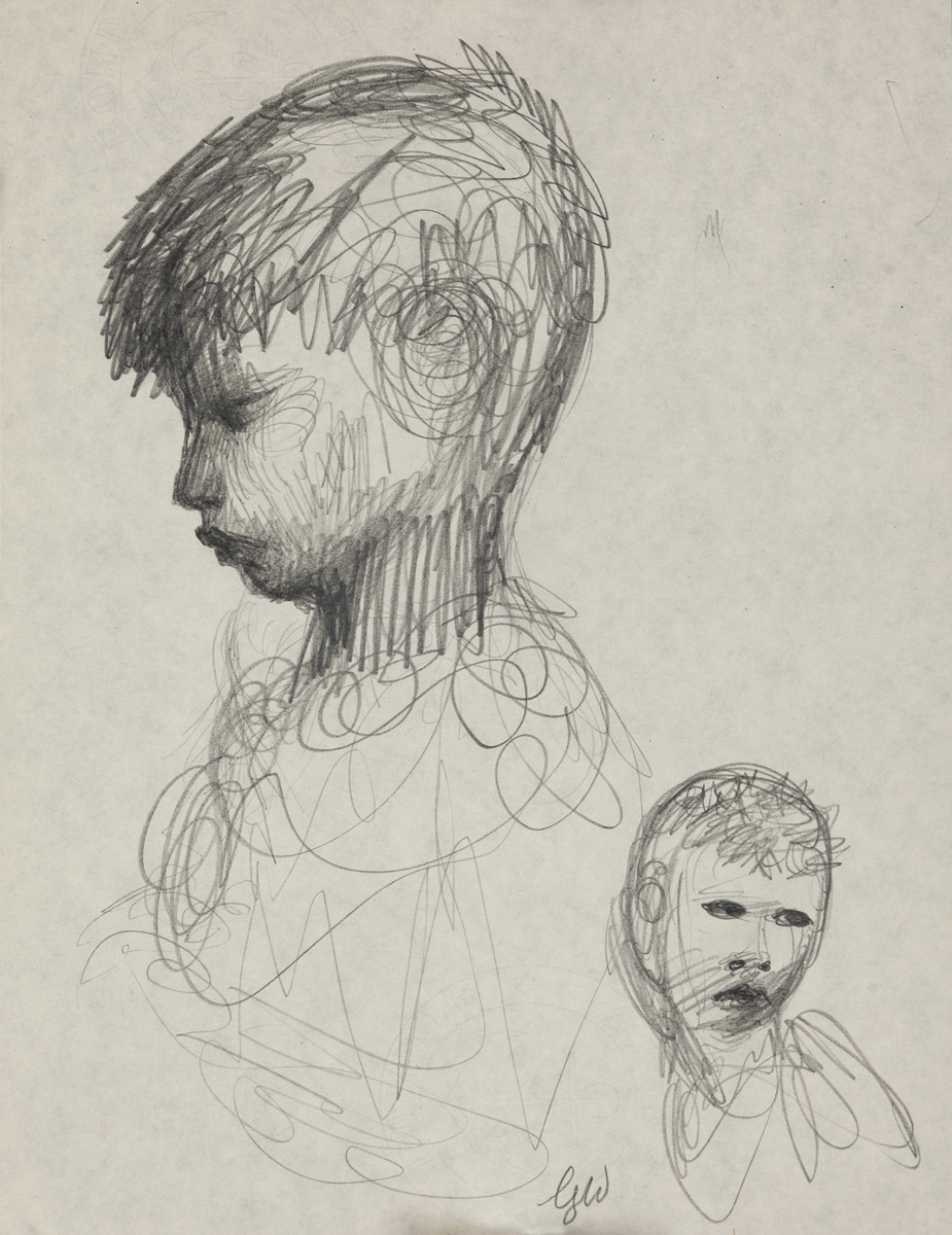 Original Garth William Illustration Art Boy Profile Sketch