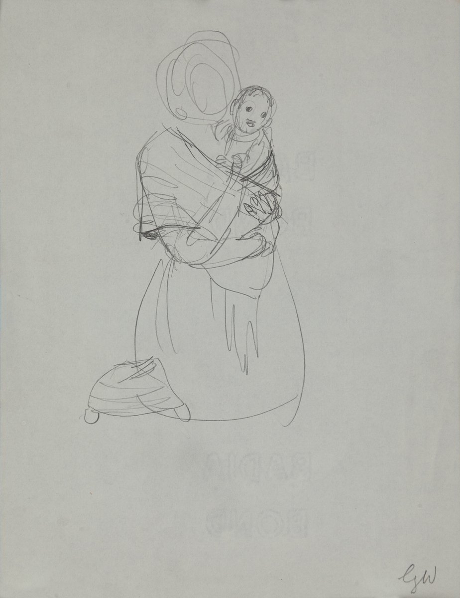 Original Garth William Illustration Art Women Holding Baby