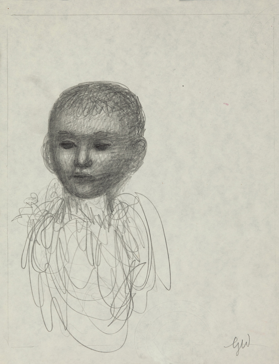 Original Garth William Illustration Art Boy Face Sketch